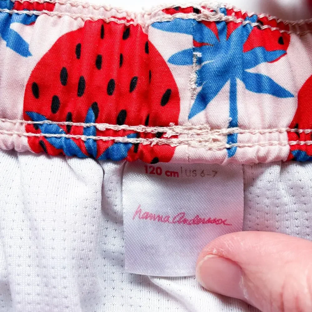 Boy's Hanna Andersson Swim Trunks Strawberry Print Size 6/7